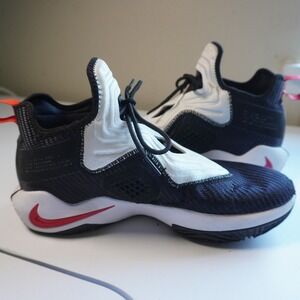 Nike LeBron BB‎ LRJ Soldier 14 Basketball Shoes Mens US 8 Black White Red